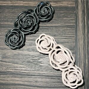 Amazon Black and Cream Rose Hair Accessories